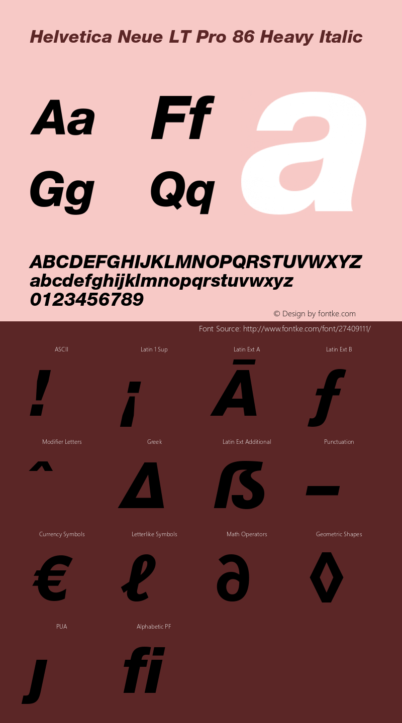 HelveticaNeueLT Pro 65 Md Bold Italic Version 2.000 Build 1000 Font Sample