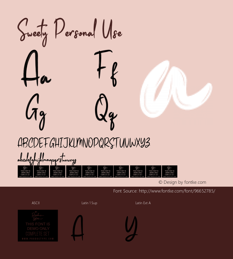 Sweety Personal Use Version 1.001;Fontself Maker 3.5.4 Font Sample