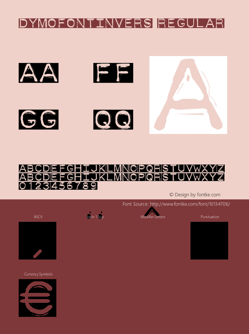 DymoFontInvers Regular 1.0 Font Sample