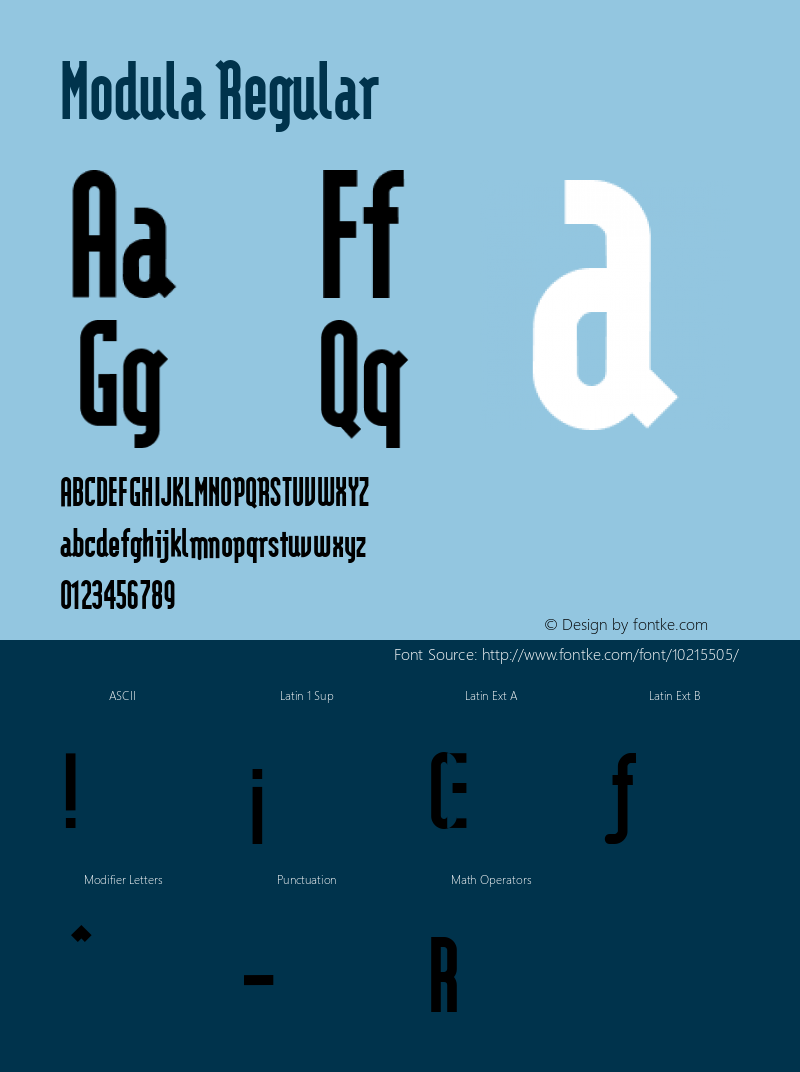 Modula Regular Version 1.00 Font Sample