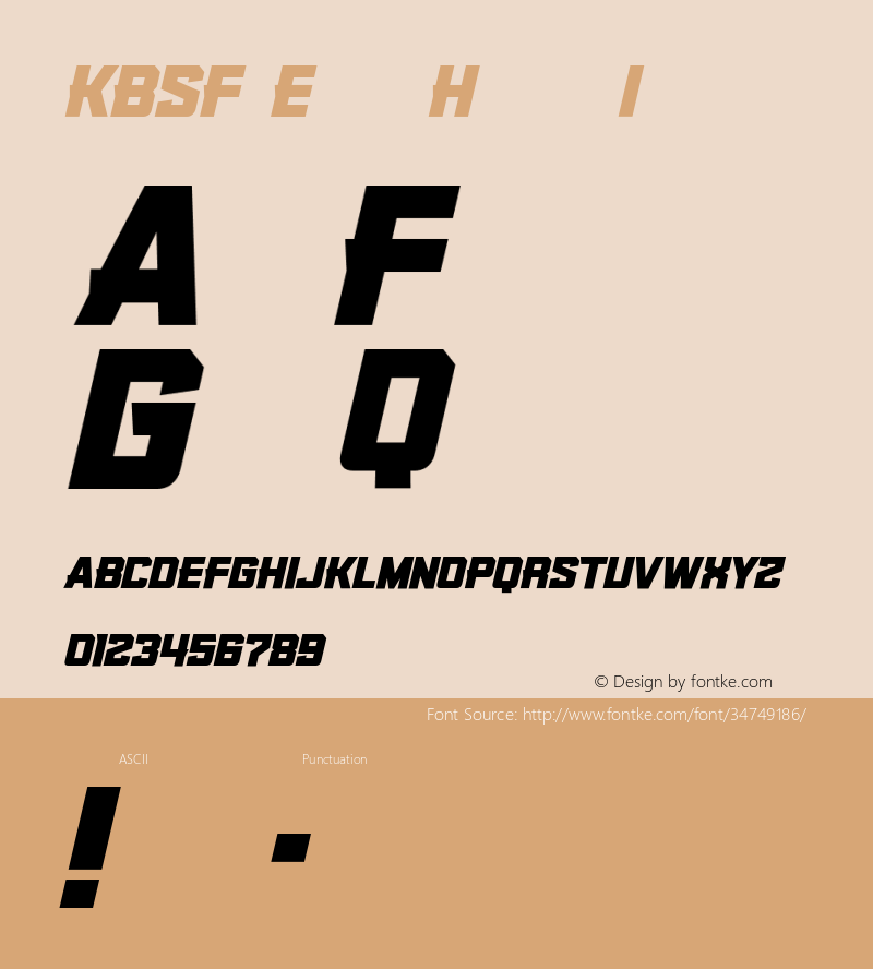 KBSFEdge-HeavyItalic Version 1.000;PS 001.001;hotconv 1.0.56 Font Sample