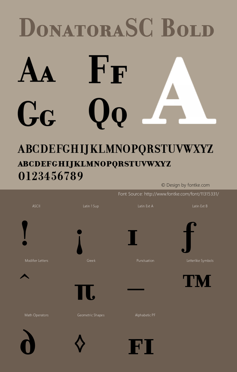 DonatoraSC Bold Version 001.000 Font Sample