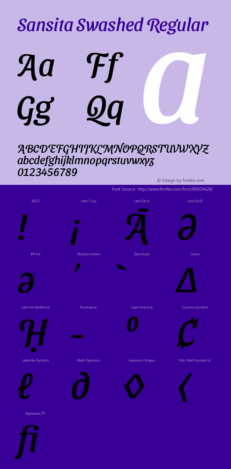 Sansita Swashed Regular Version 1.003 Font Sample