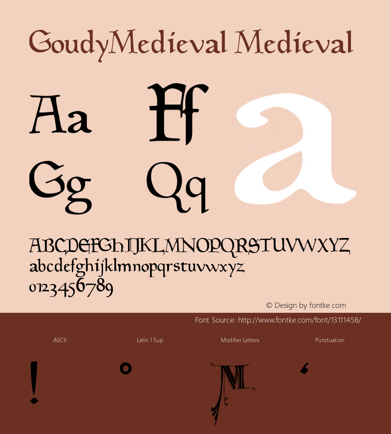 GoudyMedieval Medieval Version 001.001 Font Sample