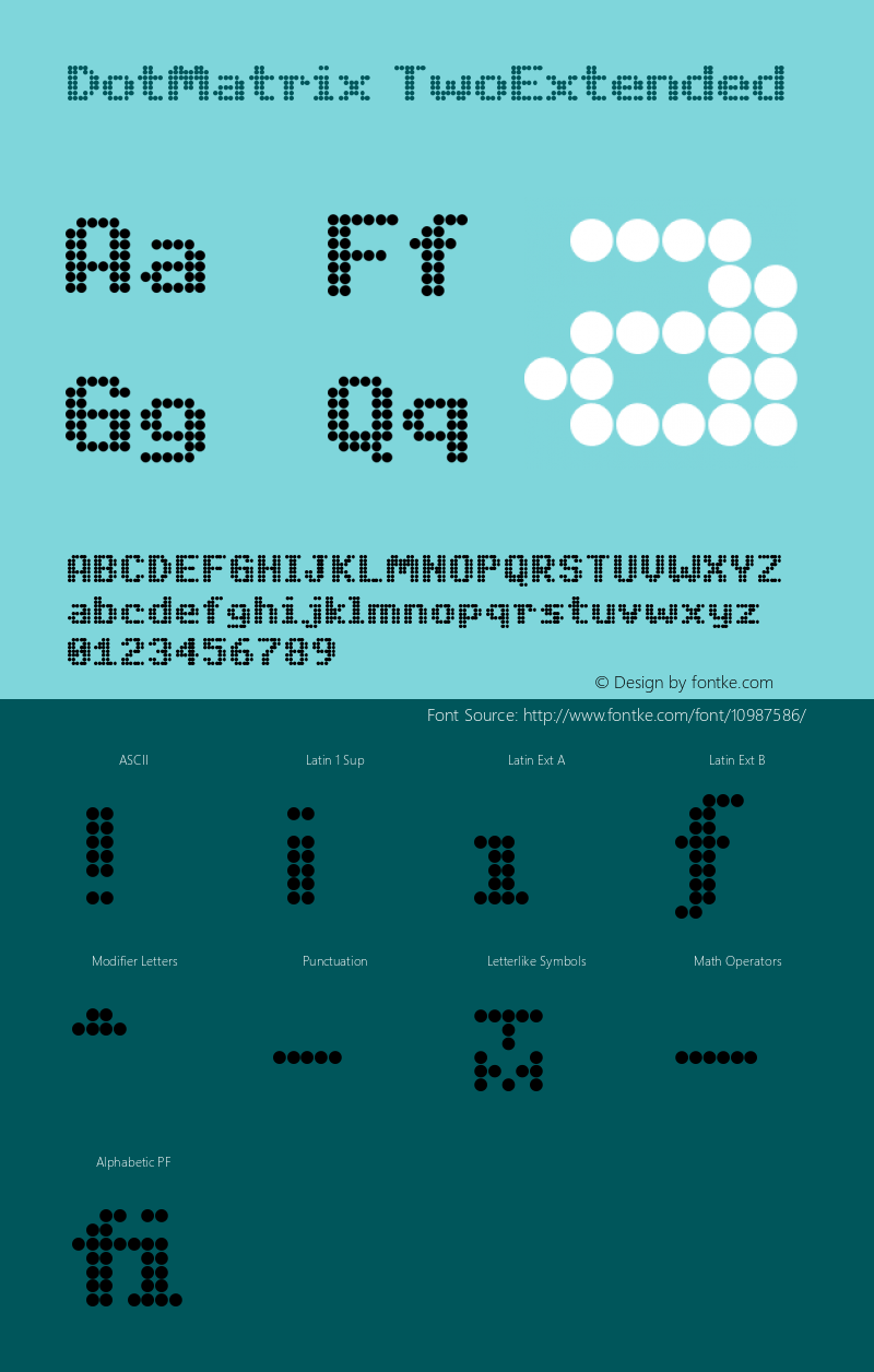 DotMatrix TwoExtended Version 001.000 Font Sample