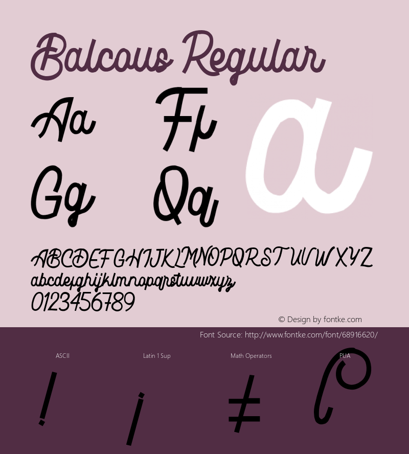 Balcous Version 1.000 Font Sample