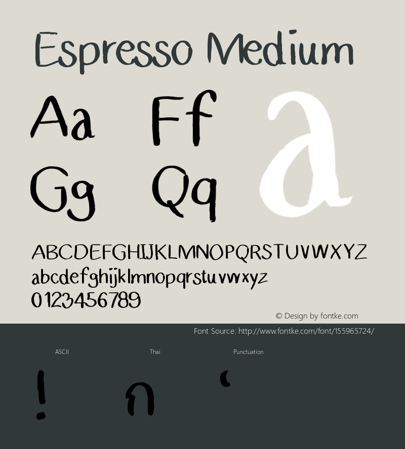 Espresso Version 001.000 Font Sample