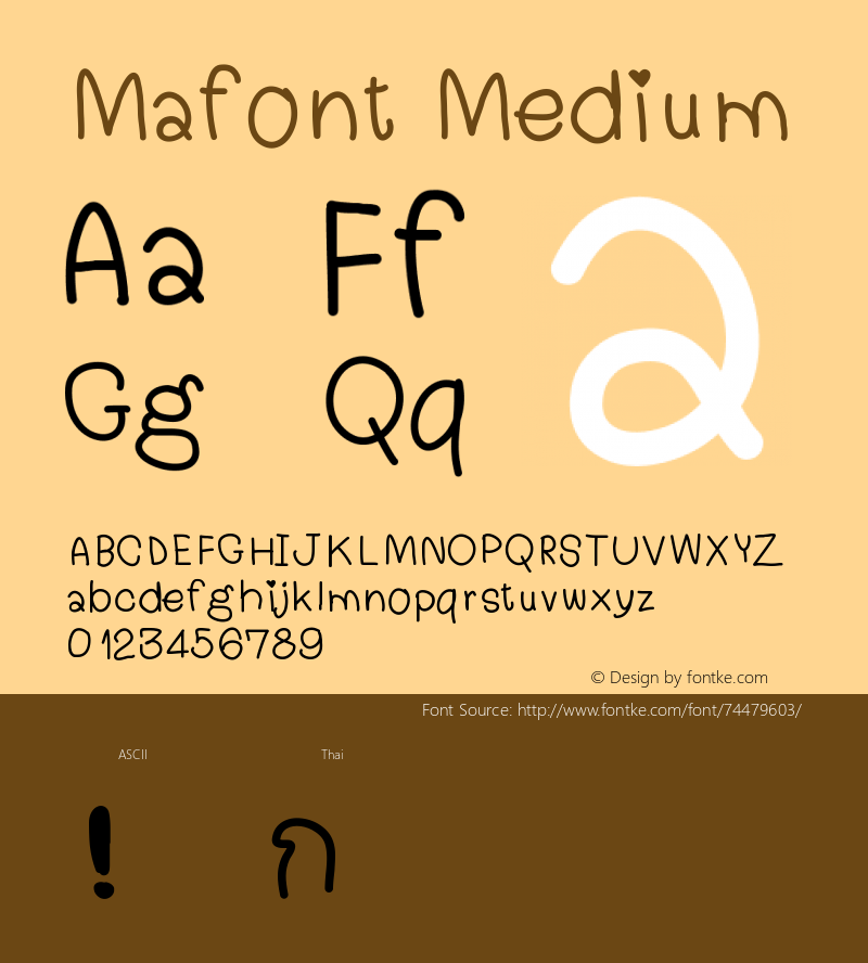 Mafont Version 001.000 Font Sample