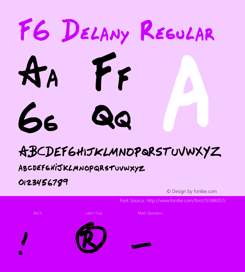 FG Delany Regular Version 001.000 Font Sample