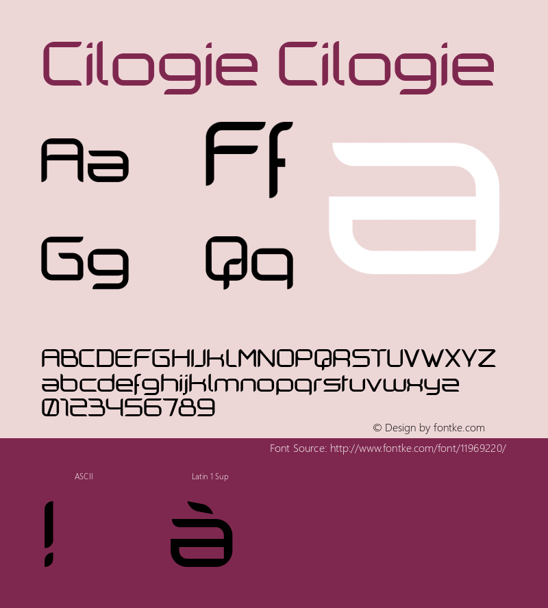 Cilogie Cilogie Version 1.0 Font Sample