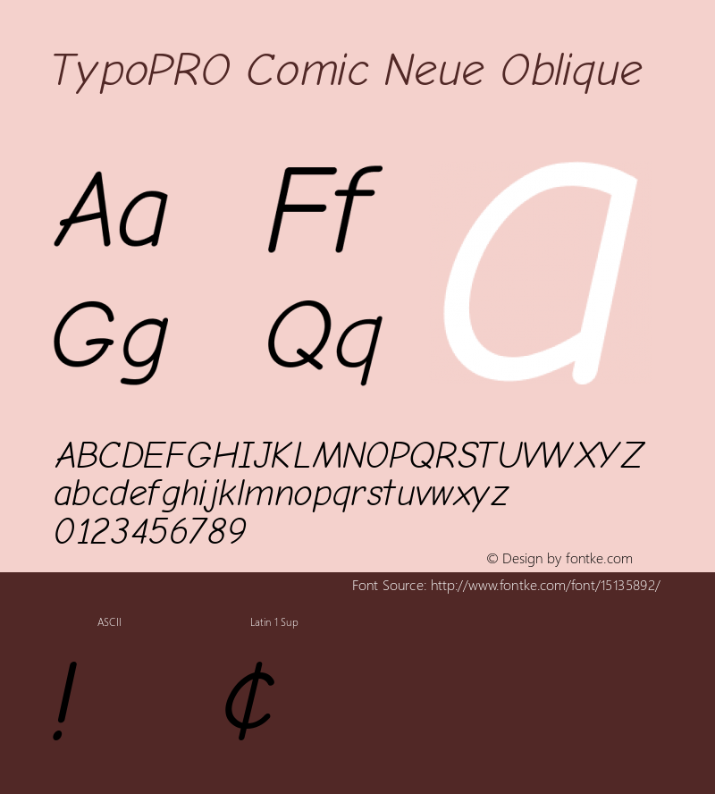 TypoPRO Comic Neue Oblique Version 1.000 Font Sample