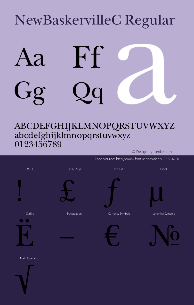 NewBaskervilleC Regular OTF 1.0;PS 001.000;Core 116;AOCM 1.0 28 Font Sample