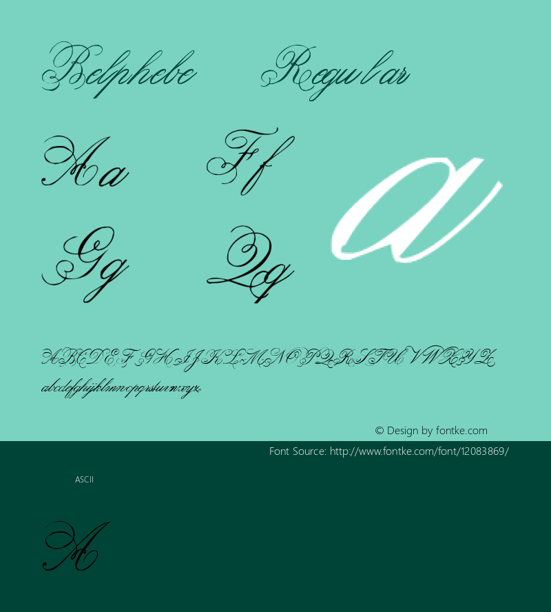 Belphebe Regular Altsys Fontographer 4.0.3 4/20/98 Font Sample