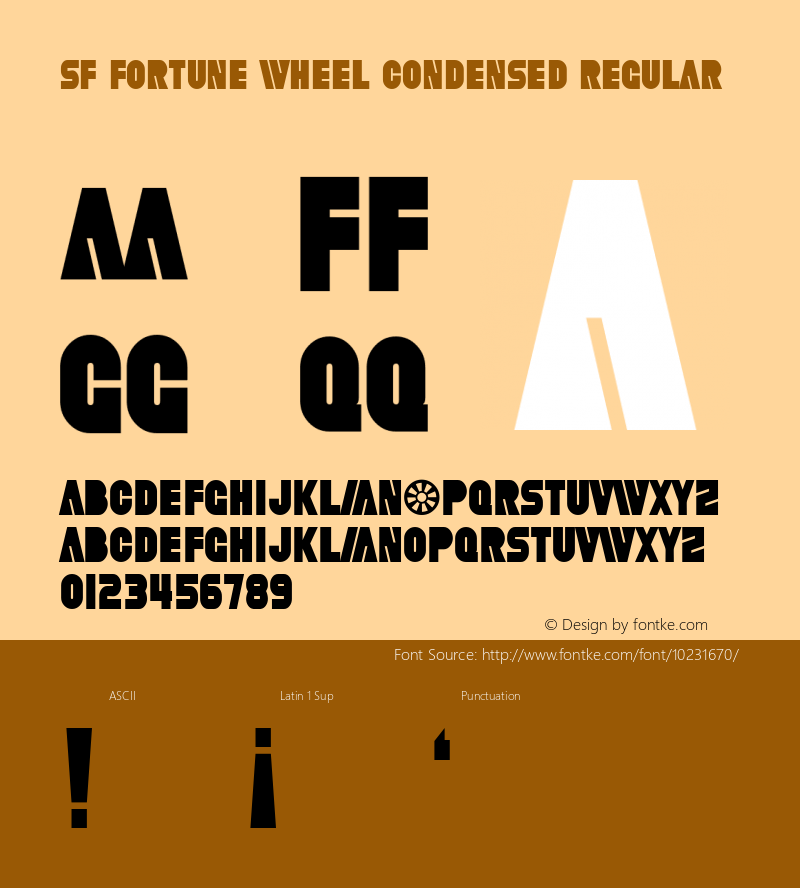 SF Fortune Wheel Condensed Regular 1.0 Font Sample