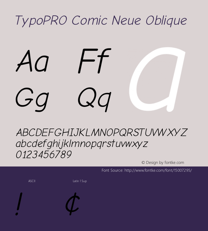 TypoPRO Comic Neue Oblique Version 1.000 Font Sample