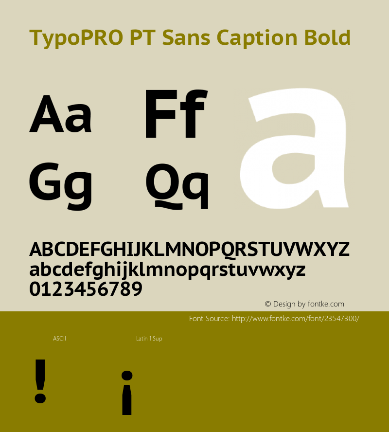 TypoPRO PT Sans Caption Bold Version 2.005 Font Sample