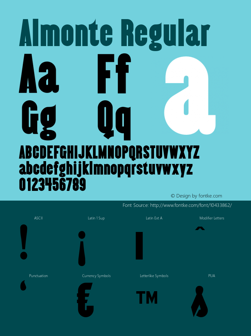 Almonte Regular Version 4.000 Font Sample