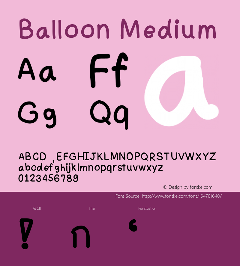 Balloon Version 001.000 Font Sample