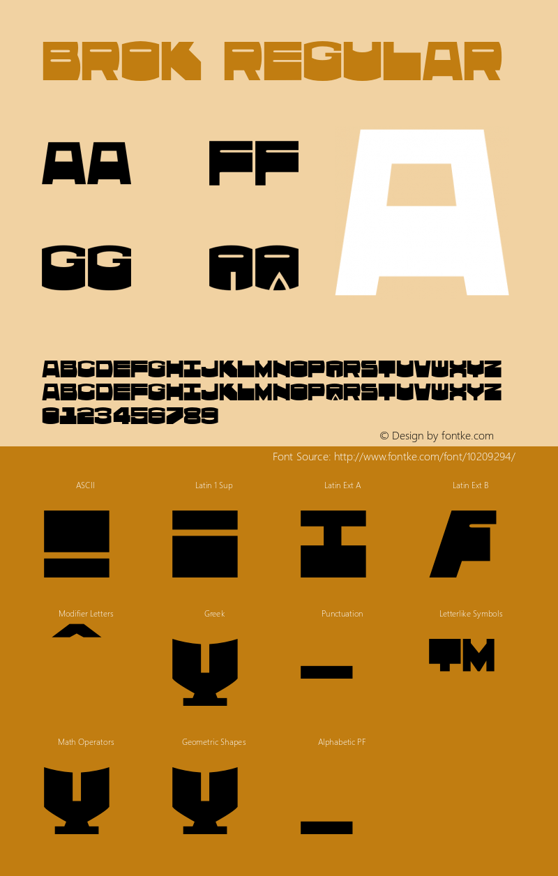 Brok Regular 001.000 Font Sample