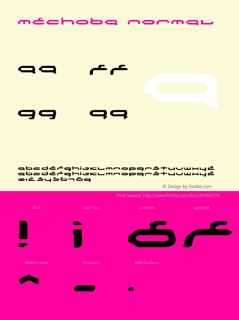 Mechoba Normal 1.0 Fri Aug 08 17:21:00 1997 Font Sample