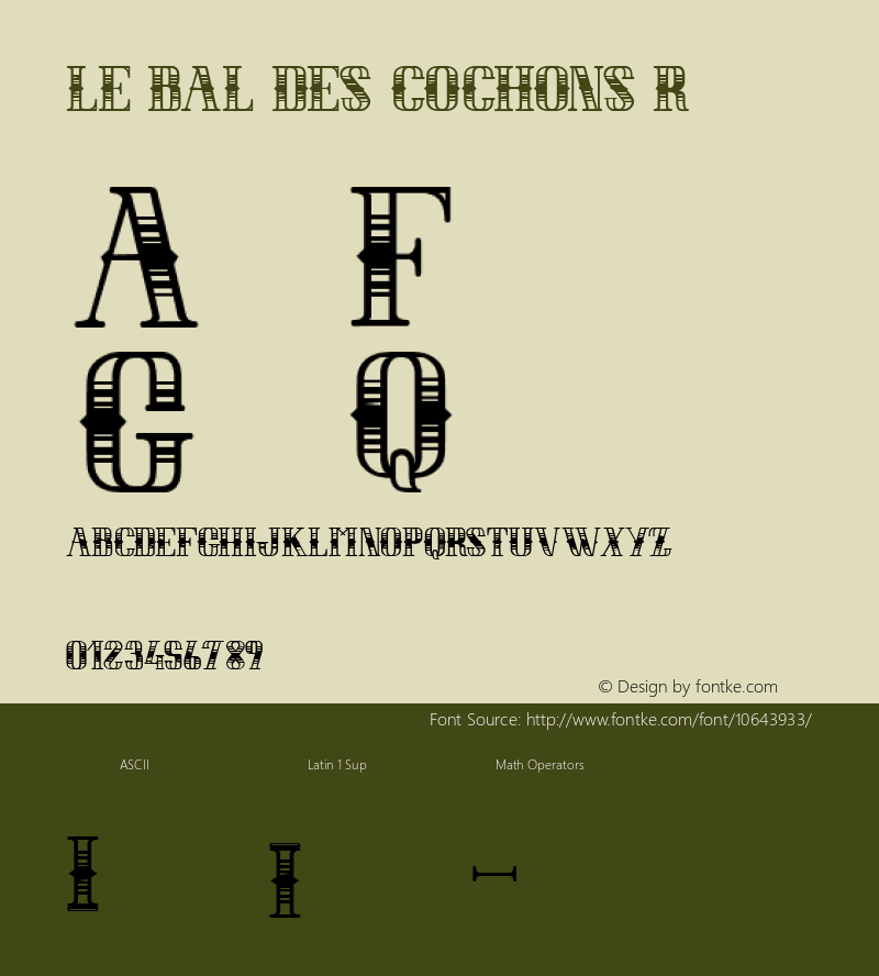 LE BAL DES COCHONS Regular Version 1.000 2015 initial release Font Sample