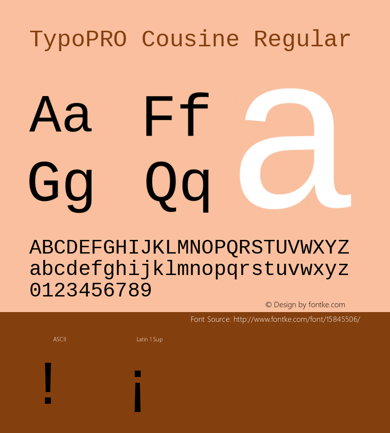 TypoPRO Cousine Regular Version 1.21 Font Sample