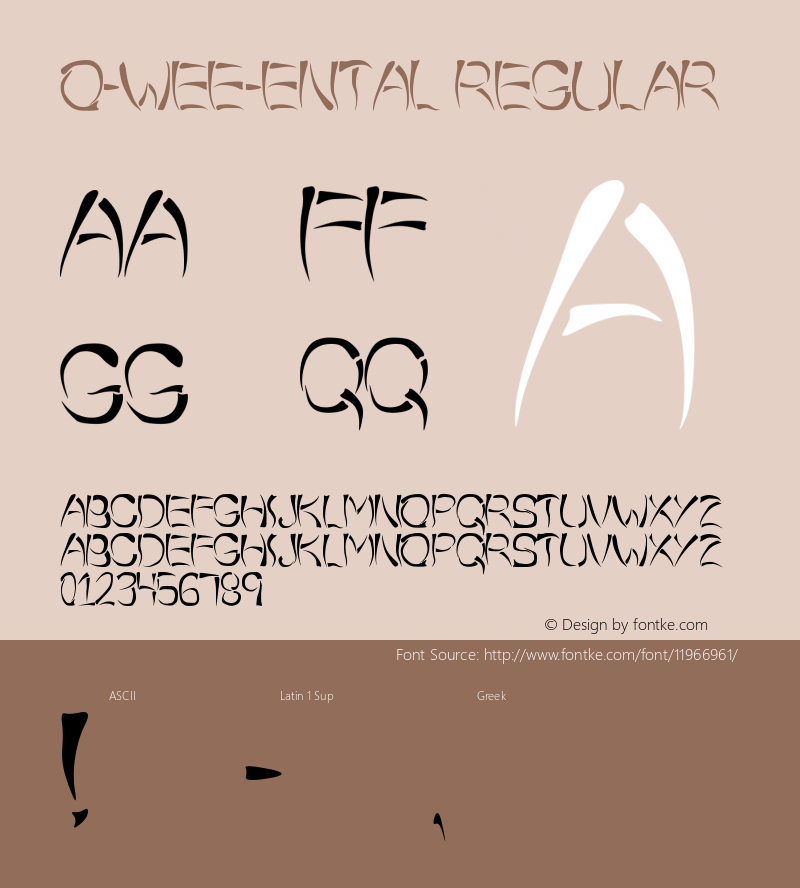 o-wee-ental Regular Version 1.00 September 21, 2008, initial release Font Sample