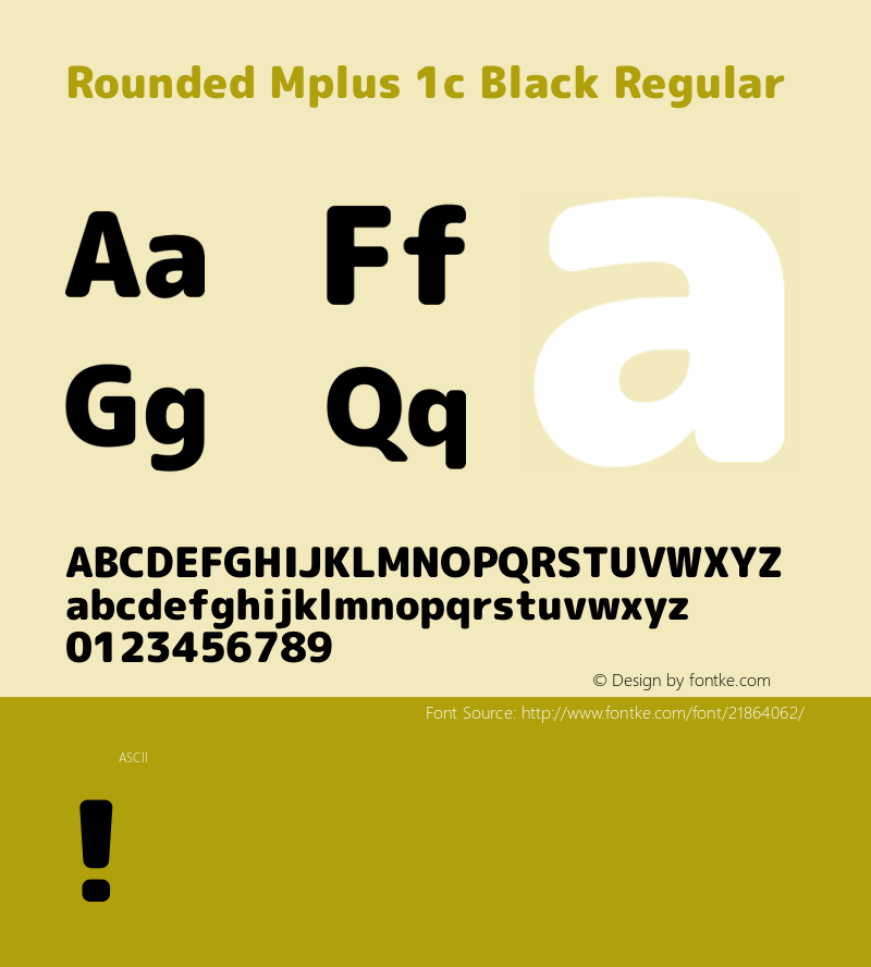 Rounded Mplus 1c Black Regular  Font Sample