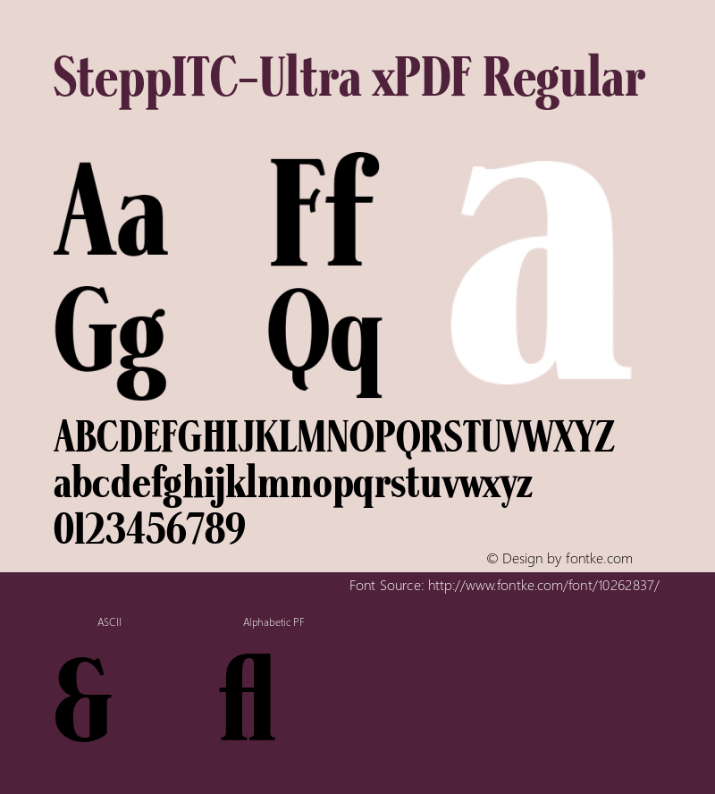 SteppITC-Ultra xPDF Regular Unknown Font Sample