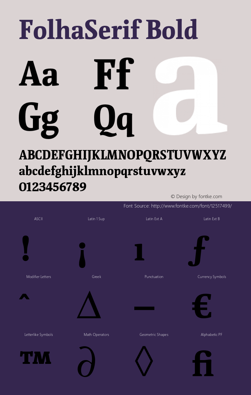 FolhaSerif Bold 001.000 Font Sample