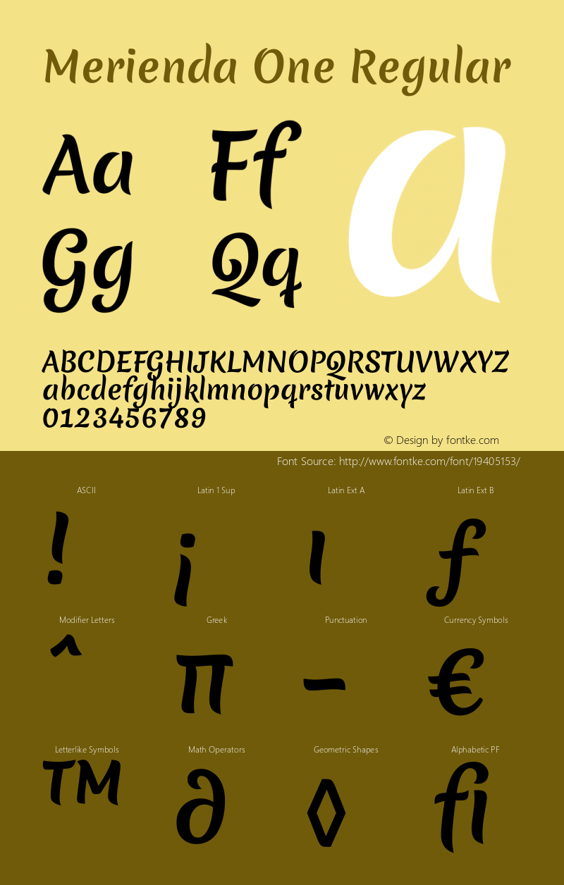 MeriendaOne-Regular Version 1.001 Font Sample