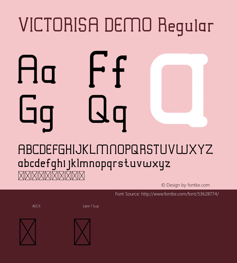 VICTORISA DEMO Version 1.002;Fontself Maker 3.1.2 Font Sample