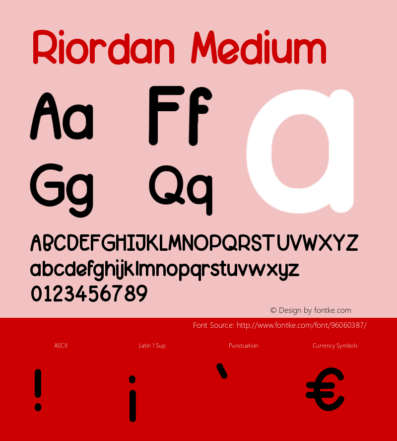 Riordan Version 001.000 Font Sample