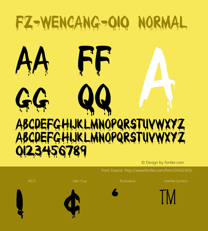 fz-wencang-010 1.0 Sun Feb 06 18:53:55 1994 Font Sample