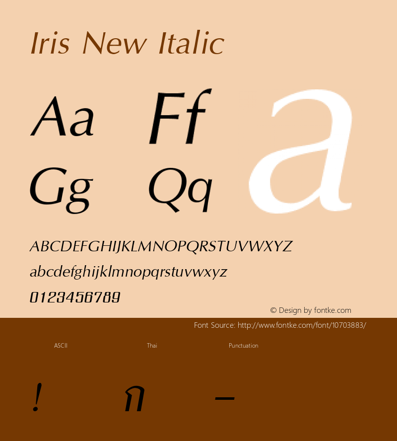 Iris New Italic 001.000 Font Sample