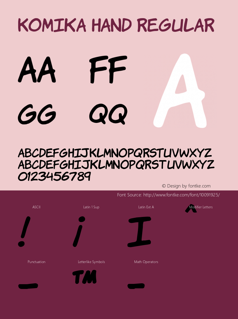 Komika Hand Regular 2.0 Font Sample