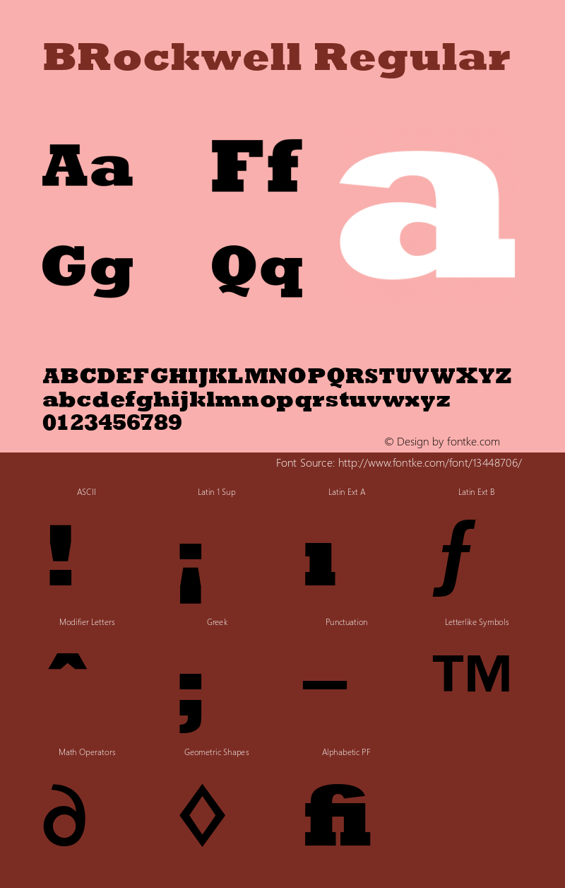 BRockwell Regular Version 4.00 April 23, 2007 Font Sample