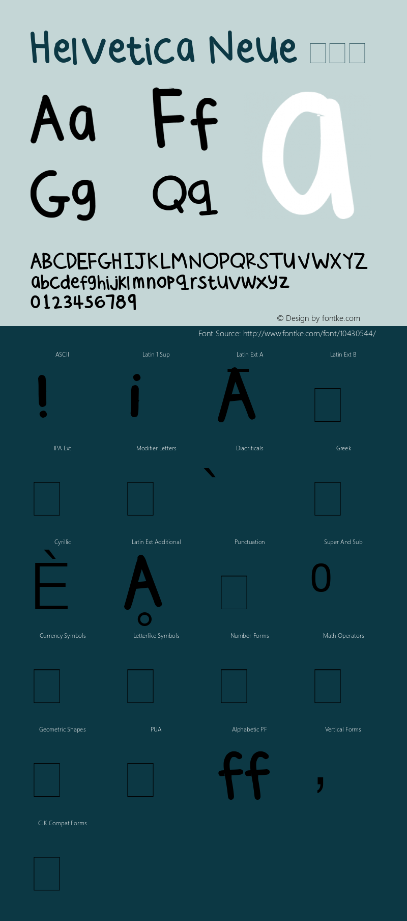 Helvetica Neue 细斜体 7.1d2e5 Font Sample