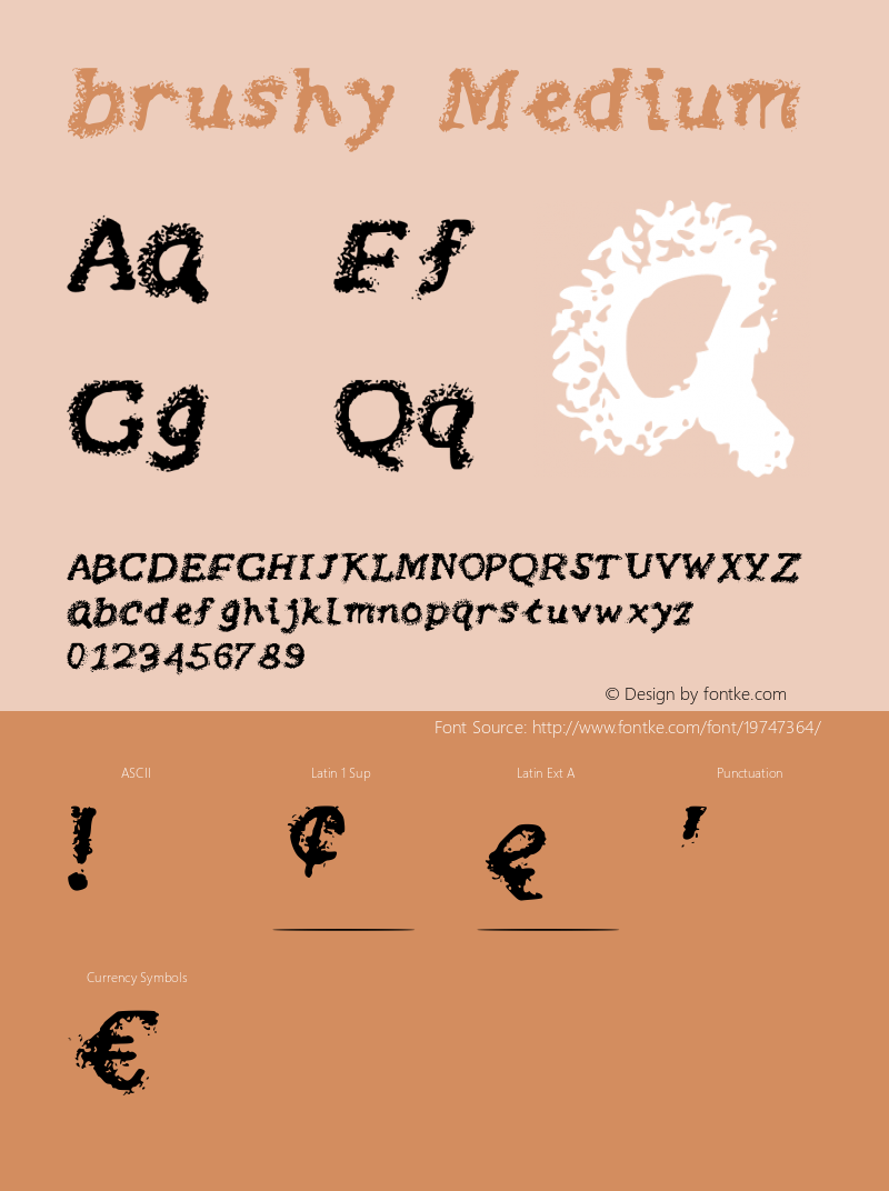 brushy Version 001.000 Font Sample