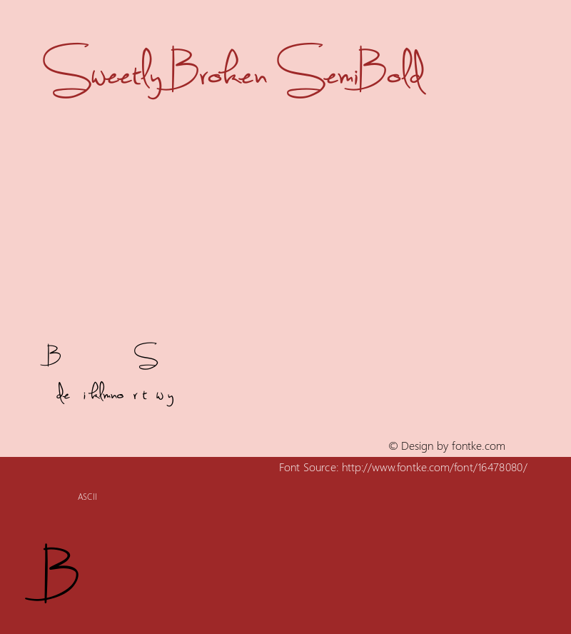 Sweetly Broken SemiBold Version 1.001 Font Sample