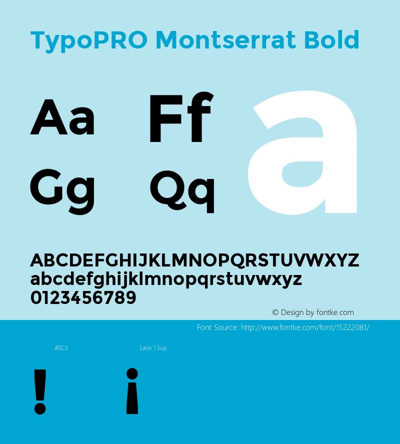 TypoPRO Montserrat Bold Version 2.001 Font Sample