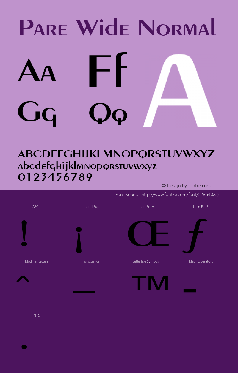 PareWideNormal Altsys Fontographer 4.1 1/9/95 {DfLp-URBC-66E7-7FBL-FXFA} Font Sample