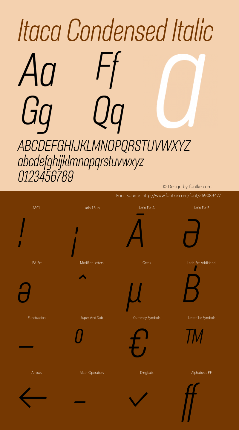 Itaca Condensed Italic Version 1.000;PS 1.0;hotconv 1.0.86;makeotf.lib2.5.63406 Font Sample