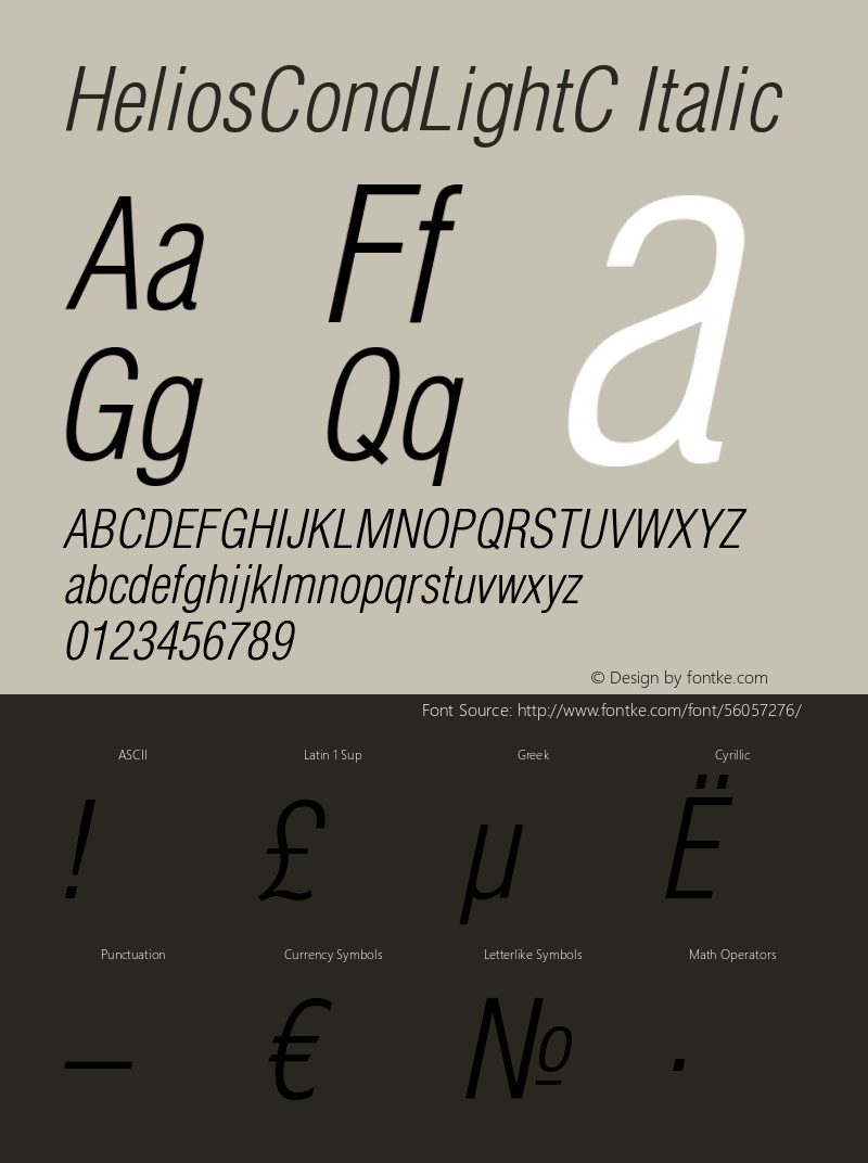 HeliosCondLightC-Italic OTF 1.0;PS 004.001;Core 116;AOCW 1.0 161 Font Sample