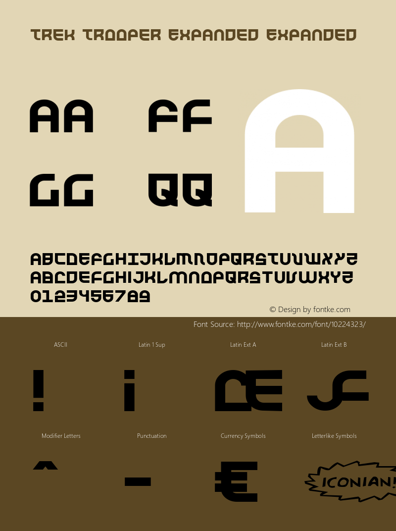 Trek Trooper Expanded Expanded 001.000 Font Sample