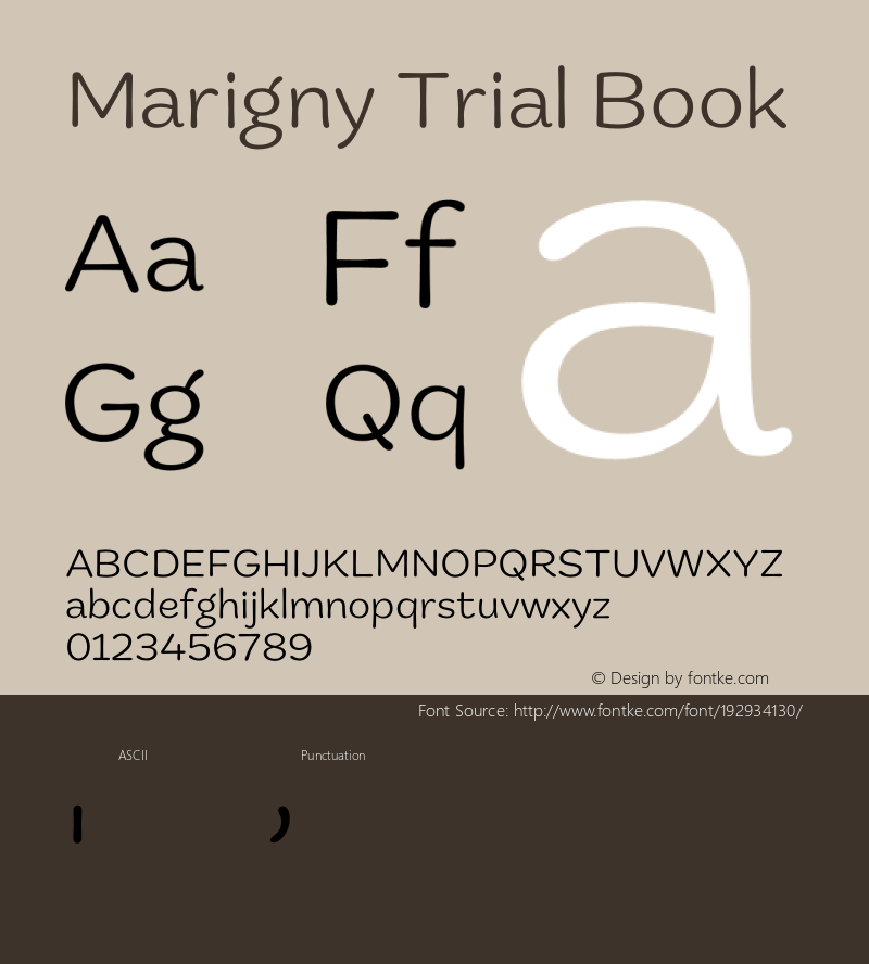 Marigny Trial Book Version 1.000;hotconv 1.0.109;makeotfexe 2.5.65596图片样张