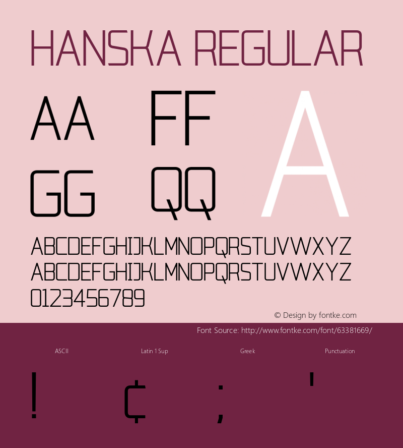 Hanska Version 1.00;April 19, 2020;FontCreator 11.5.0.2422 64-bit Font Sample