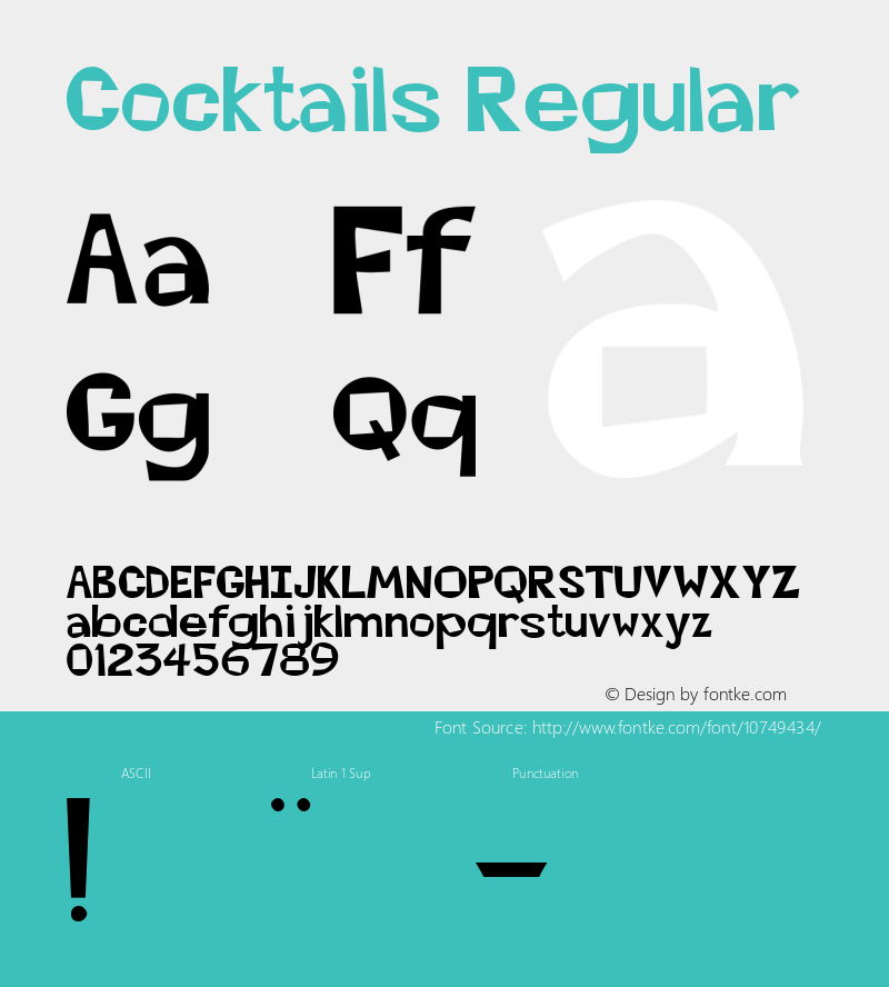 Cocktails Regular Rev. 003.000 Font Sample