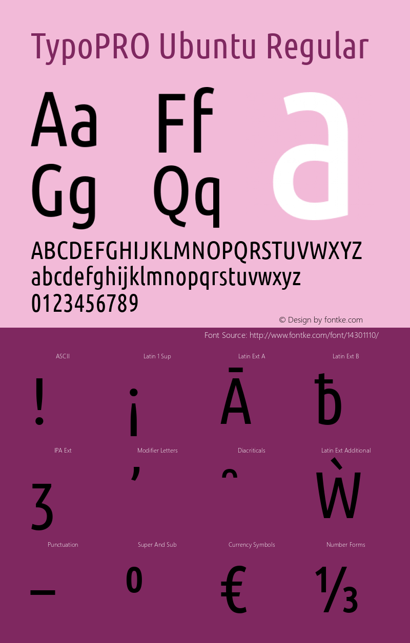 TypoPRO Ubuntu Regular Version 0.80 Font Sample