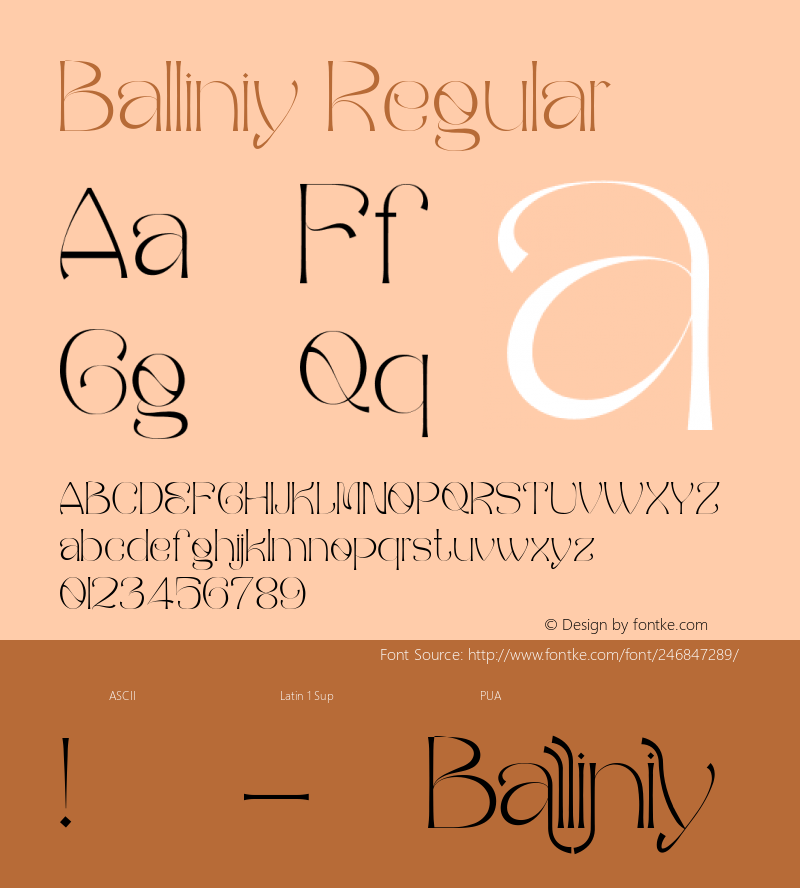 Balliniy Version 1.00;November 14, 2021;FontCreator 12.0.0.2547 64-bit图片样张